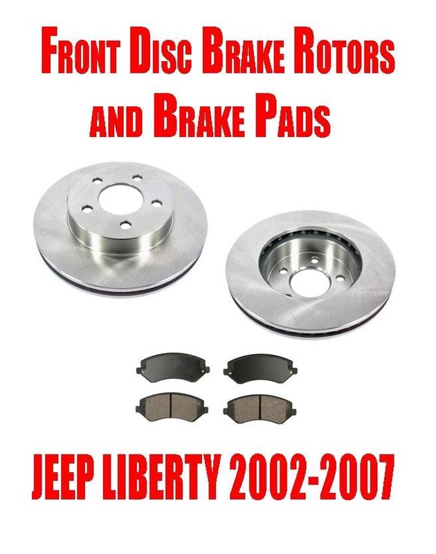 For Jeep Liberty 2002-2007 Front Disc Brake Rotors Front Brake & Ceramic Pads