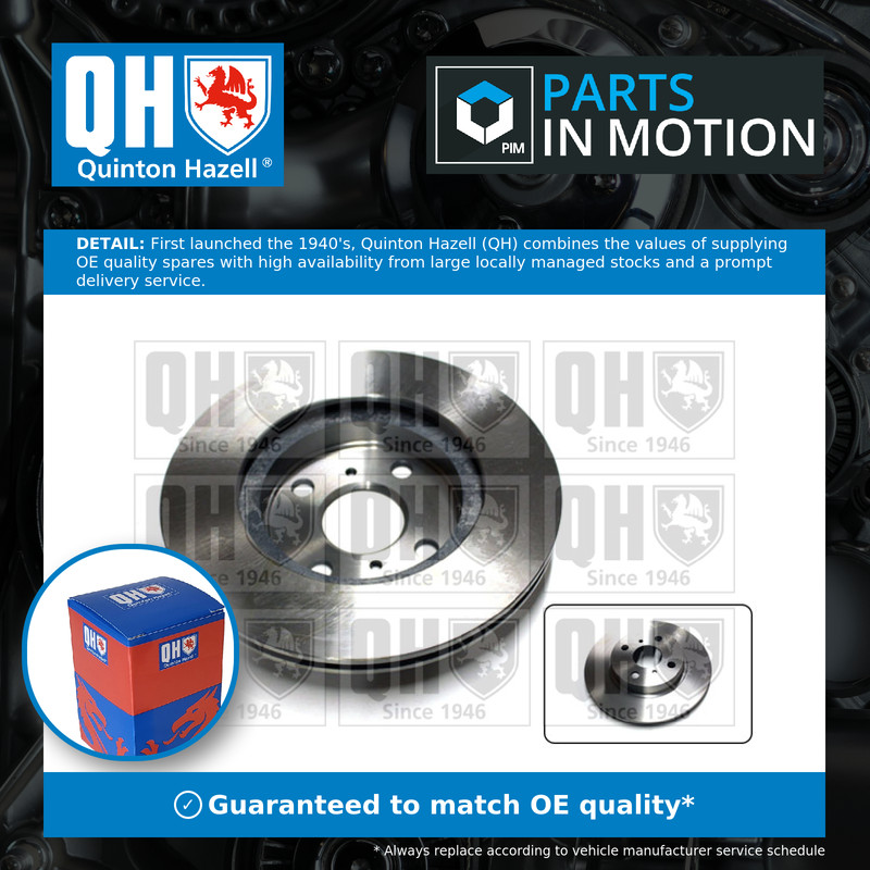 2x Brake Discs Pair Vented Front 254mm BDC4766 Quinton Hazell Set 4351210100 New