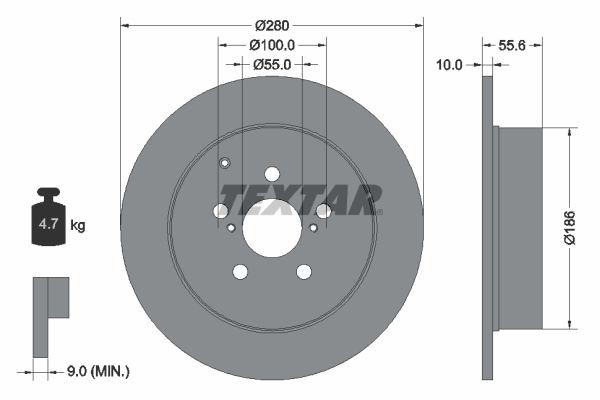 2 x brake disc Textar 92135703 for Toyota Avensis gallery