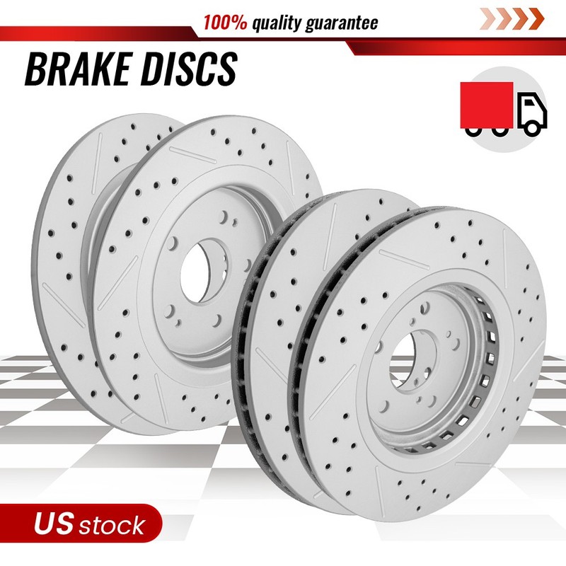 Front Rear Drilled Disc Brake Rotors for 2015 2016 2017 2018 2019 2020 Acura TLX