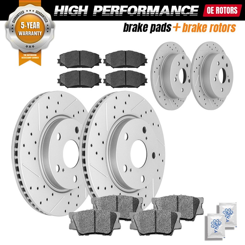 For Toyota Rav4 Lexus HS250H Front Rear Brake Disc Rotors + Ceramic Brake Pads