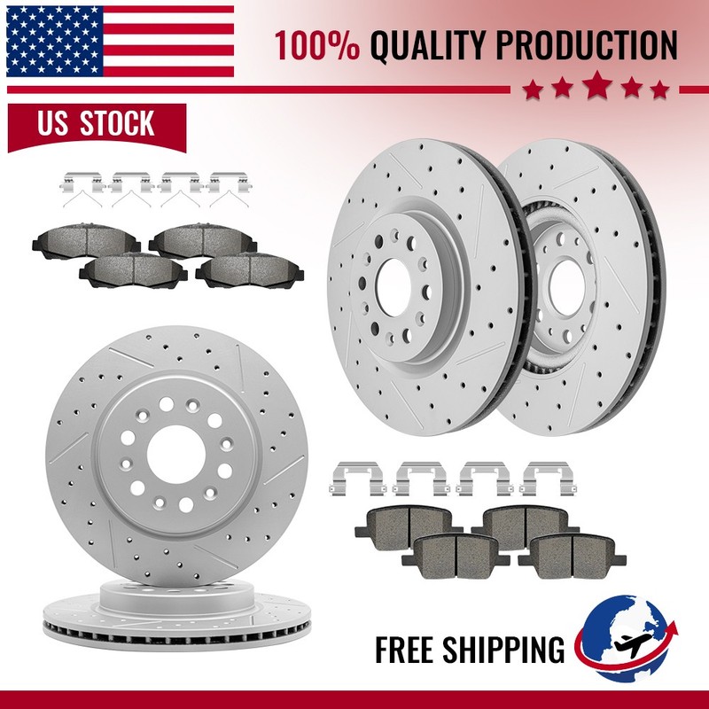 For Cadillac Xt5 Enclave 2018 – 2019 Front Rear Disc Rotors + Ceramic Brake Pads