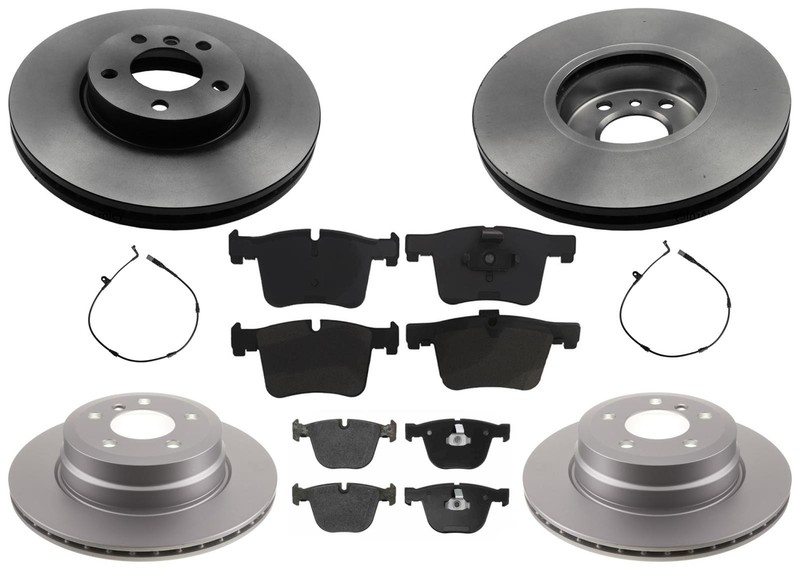 Front & Rear Coated Rotors & EPS Brake Pads Fits BMW X5 3.0L xDrive35i 2007-2018