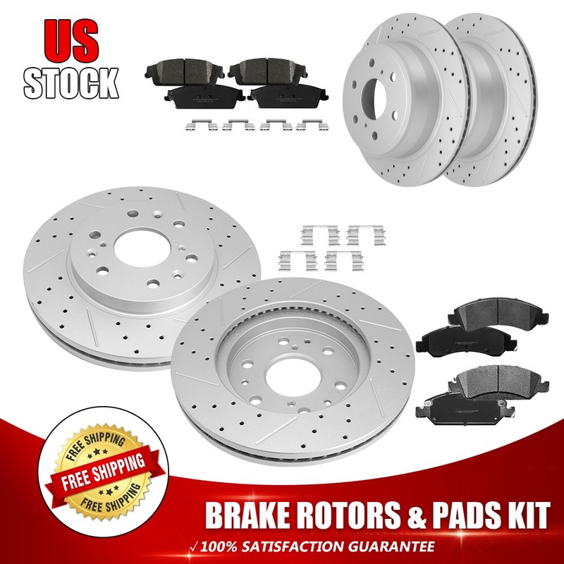 Front & Rear Brake Rotors Ceramic Pads For Chevrolet Tahoe Suburban GMC Yukon