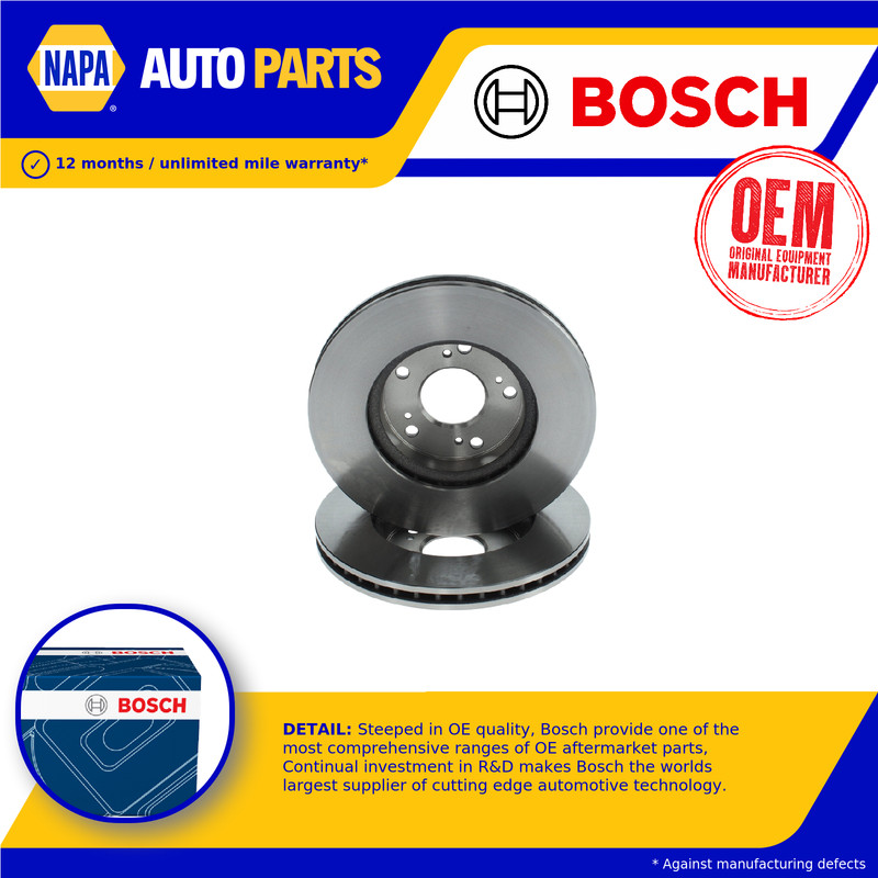 2x Brake Discs Pair Vented Front 279.6mm 0986479686 Bosch Set 45251S1AE40 BD1523