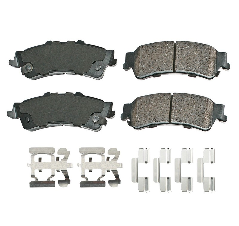 Rear Brake Kit Drilled 325mm Disc Rotors & Akebono Ceramic Pad Set For Chevy GMC gallery