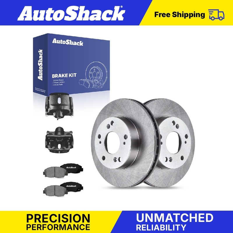 Front Brake Rotors Premium Pads Calipers Black for Honda, Civic 2006-2011
