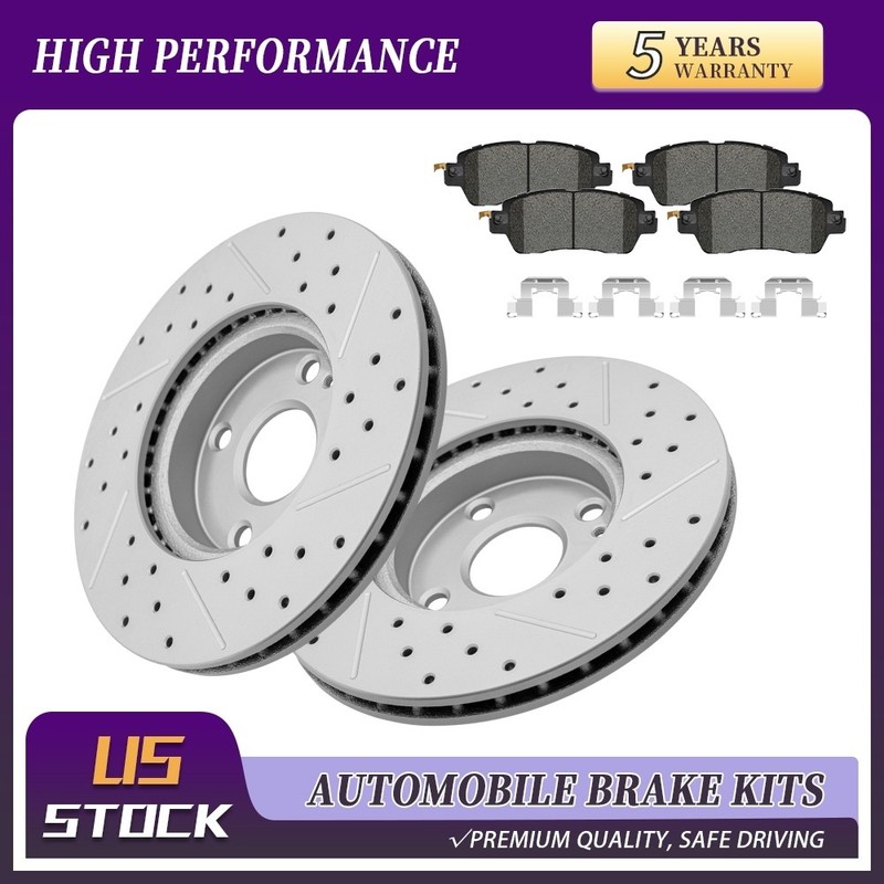 Front Drilled Brake Rotors Pad For 2016-2019 2020 Scion IA Toyota Yaris/Yaris IA