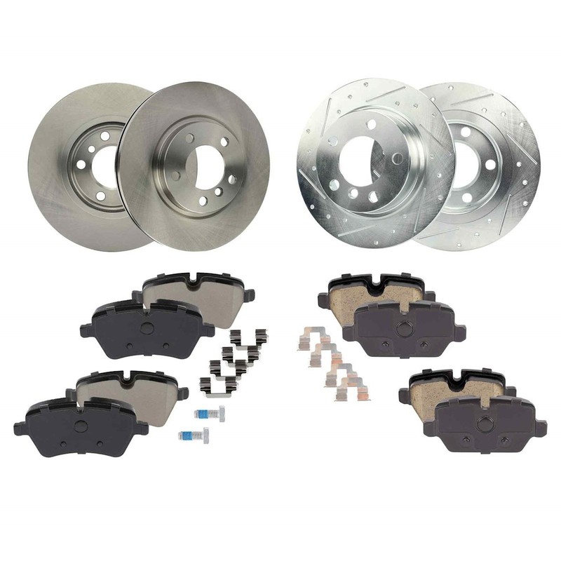 4-Wheel Set Brake Disc and Pad Kits Front & Rear for Mini Cooper Paceman 13-16
