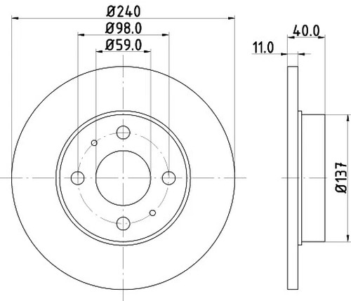 For Ford - KA RU8 1.2 2010-2016 Rear 240mm Brake Discs and Pads gallery