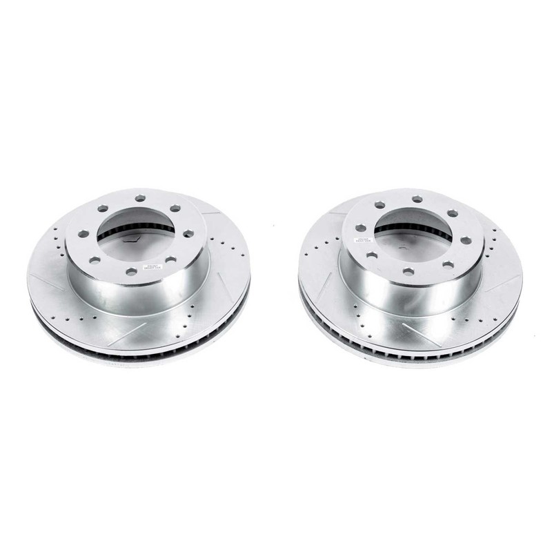 Power Stop for 11-22 Ram 3500 Front Drilled & Slotted Rotor – Pair