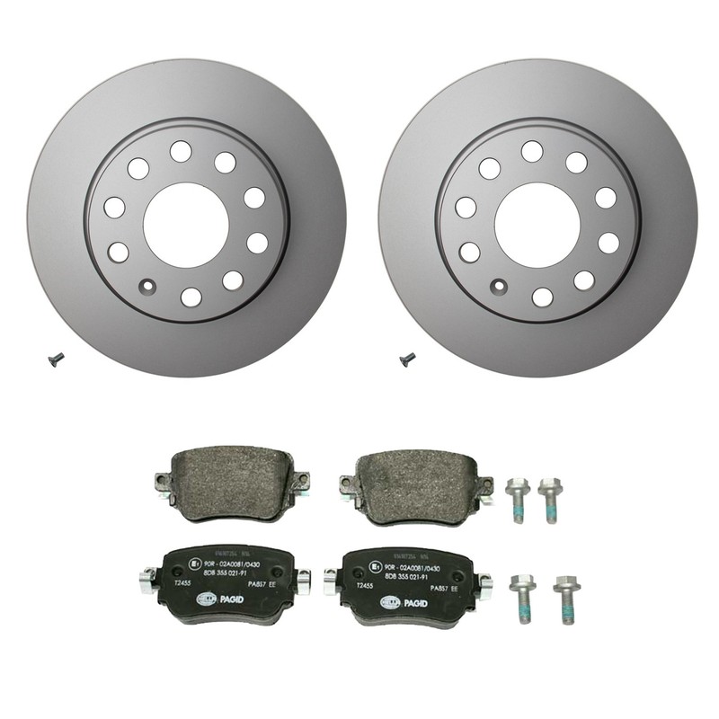 Hella Rear Rotors Low-Met Disc Brake Pad Kit For Golf Sport Wagen Passat FI