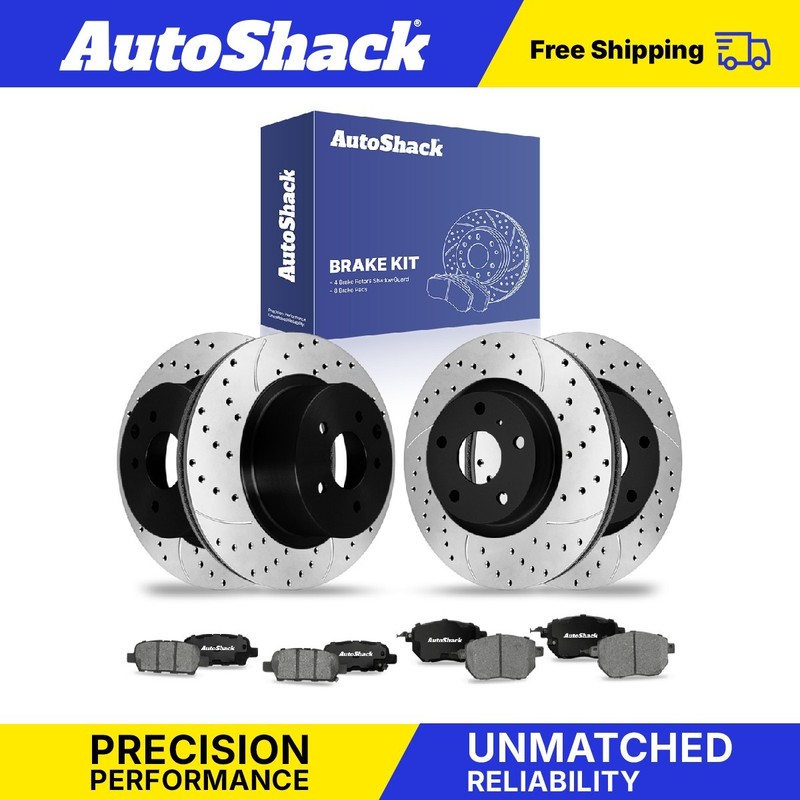 Front Rear Drilled Slotted Brake Rotors Pads for Nissan, Murano 04-07, 09-10