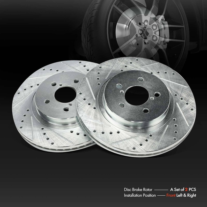 Front Left & Right Drilled Brake Rotors for Subaru Crosstrek 2018-2023 Impreza gallery