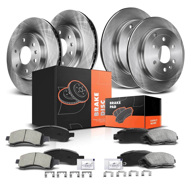 Front and Rear Disc Brake Rotor & Brake Pad for Buick Enclave Chevrolet Traverse