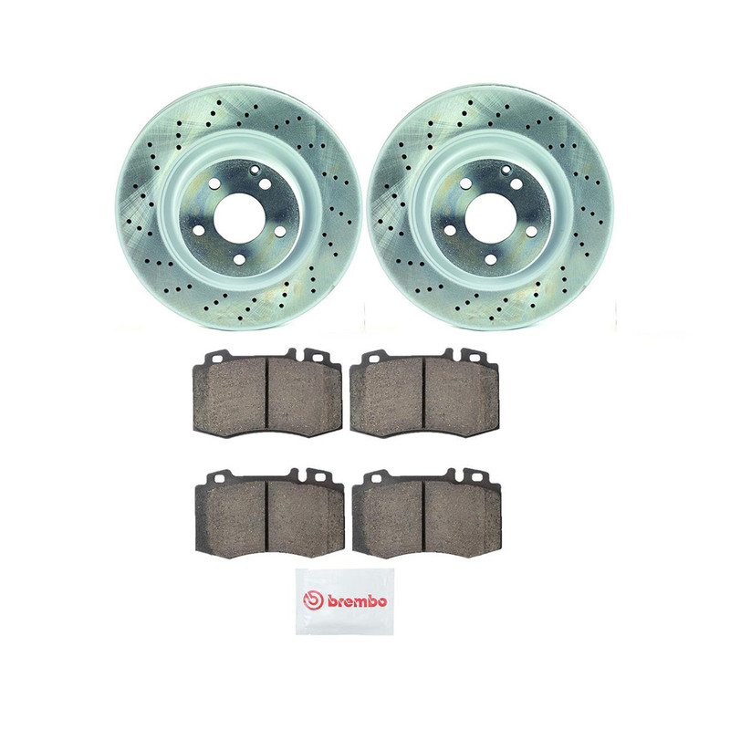 Brembo Front Brake Kit Drilled Disc Rotors Ceramic Pads For W211 E500 Sport Pkg gallery