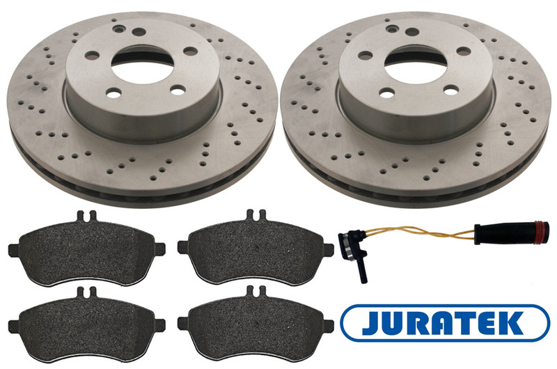 For Mercedes – C-Class C220 CDI W204 Front Drilled Brake Discs and Pads + Sensor