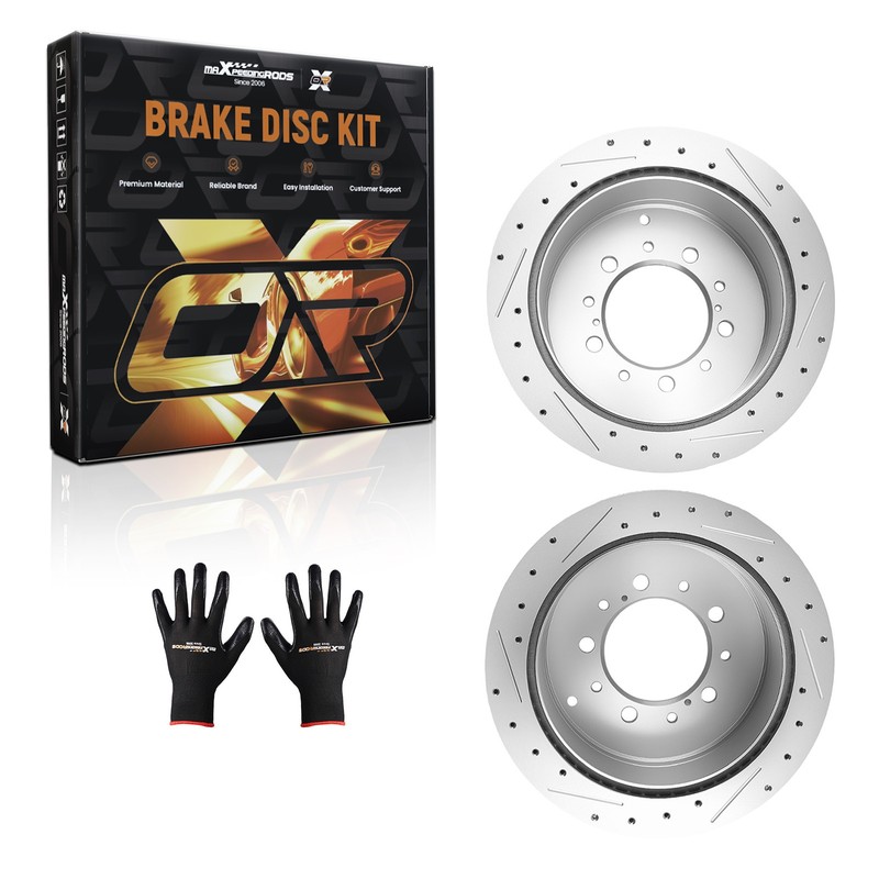 13.58in Rear L&R Brake Rotors Kit for Toyota Land Cruiser 2008-21/Tundra 2007-21
