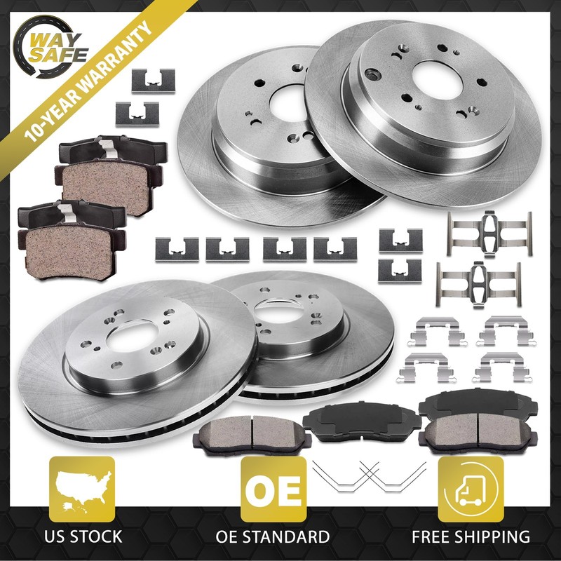 11.65″ Front and 11.99″ Rear Brake Pad Rotor Kit for 2007 – 2016 Honda CR-V