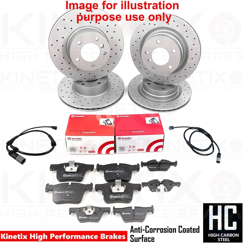 FOR BMW 425d F32 F33 F36 M SPORT DRILLED FRONT REAR BRAKE DISCS BREMBO PADS