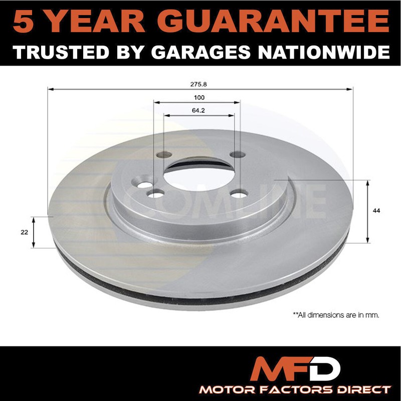 Fits Mini Cooper 2001-2007 One 2001-2006 1.6 One D MFD Front Brake Disc #1