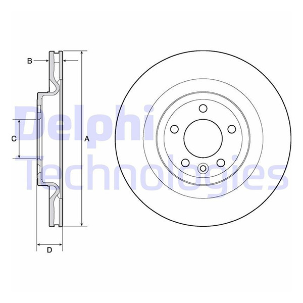 Delphi BG9146C 350mm Single Rear Coated Brake Disc for Land Rover Range Rover gallery