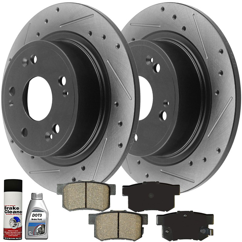 Rear Drilled Disc Brake Rotors Pads for Honda Accord Acura TSX 3.0L V6 B6
