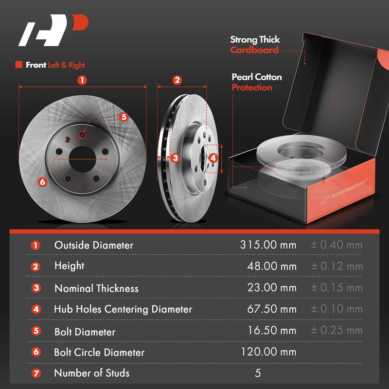 A-Premium Front Disc Brake Rotors & Ceramic Pads for Chevy Equinox 10-17 Malibu gallery