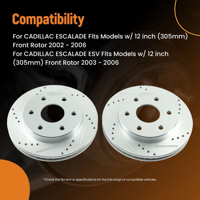 Front Drilled Brake Rotors Set for Chevrolet Astro 2003-05/Avalanche 1500 02-06 gallery