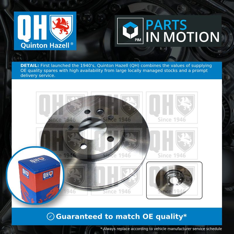2x Brake Discs Pair Vented Front 308mm BDC5424 Quinton Hazell Set 7H0615301D New