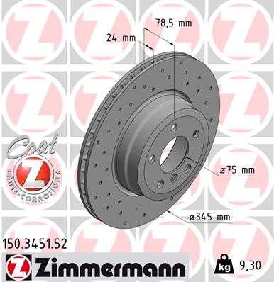 Zimmermann 150.3451.52 Brake Disc for BMW