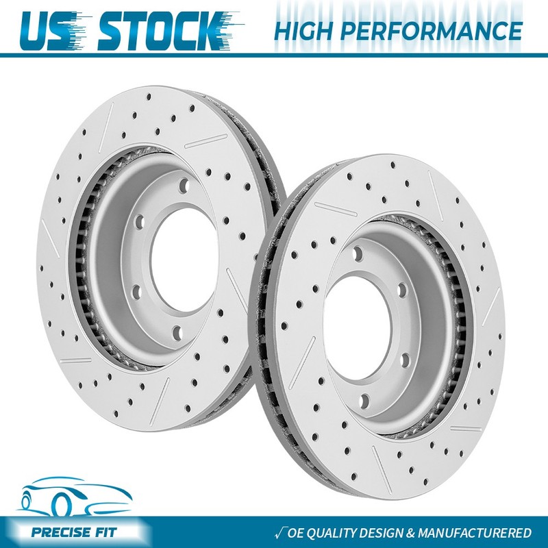 12.24 Inch Front Drilled Disc Brake Rotors Kit for Ford Ranger 2019 2020-2023