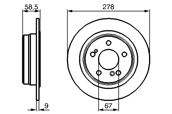 Bosch 0 986 478 565 brake disc for Mercedes-Benz