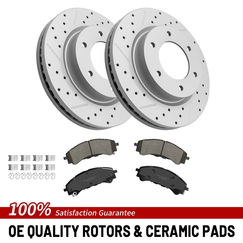 12.24″Front Brake Rotors Ceramic Brake Pads For 2019-2021 2022 2023 Ford Ranger