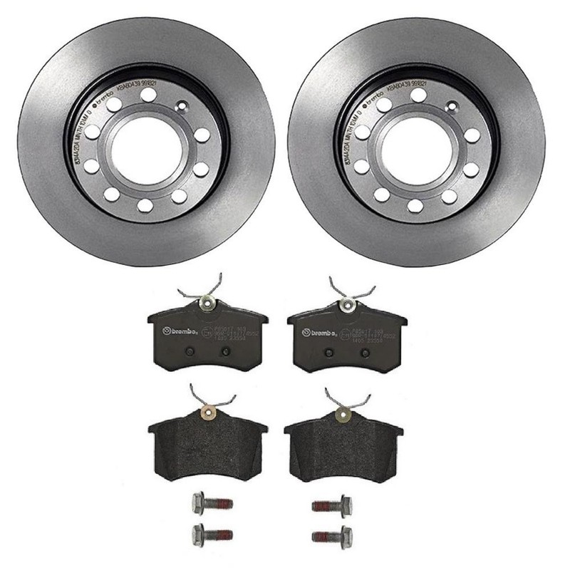 Brembo Rear Brake Kit Low-Met Pads and Disc Rotors Vented For Audi A4 Quattro