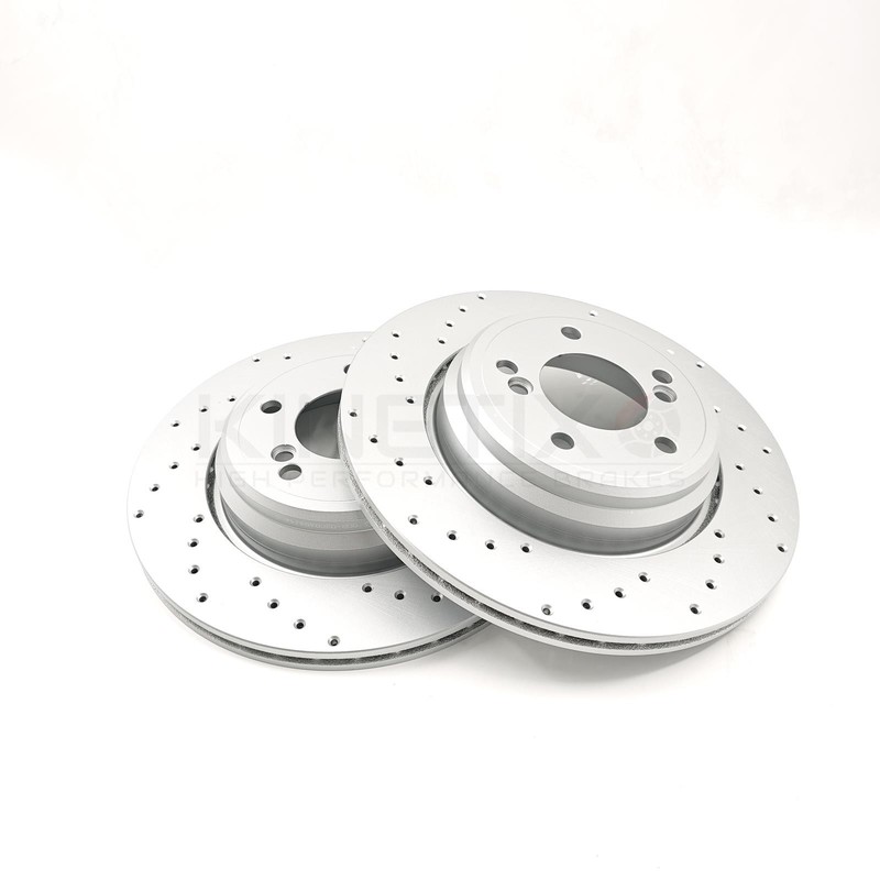 FOR BMW M3 E46 CSL Z4M E85 E86 REAR CROSS DRILLED COATED BRAKE DISCS PAIR 328mm gallery