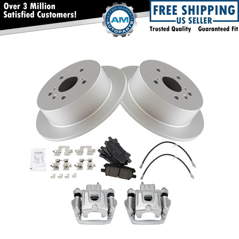 Rear Brake Pad & Rotor Kit Ceramic Premium G-Coated For 04-07 Lexus 06-07 Toyota