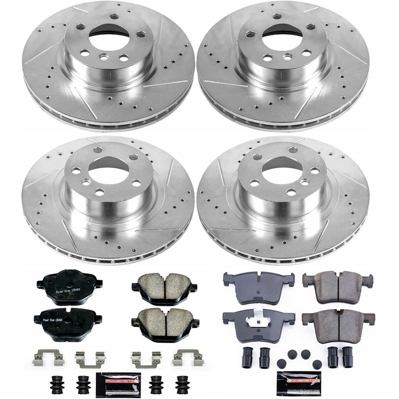 Powerstop 328.0mm Front 330.0mm Rear Brake Discs Pads Sensors Kit for BMW X3 X4