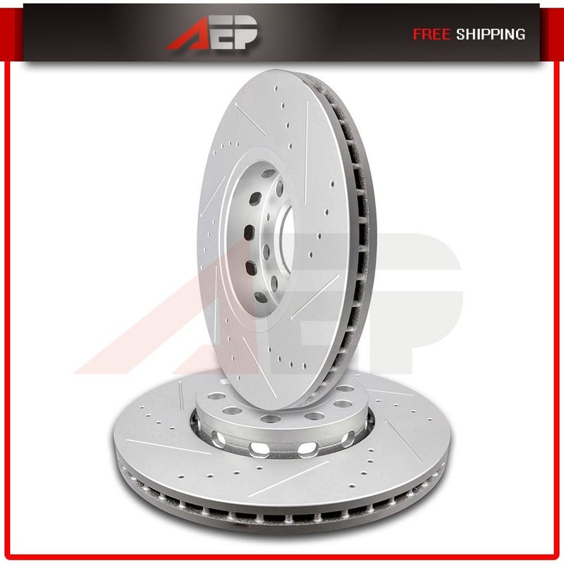 2 * Front Drilled Brake Rotors Disc For 1992 1993 1994 Audi 100 2WD Quattro