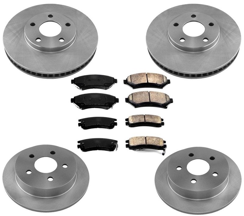 Front Rear Disc Brake Rotors Ceramic Brake Pads for Pontiac Grand Prix 1997-2003