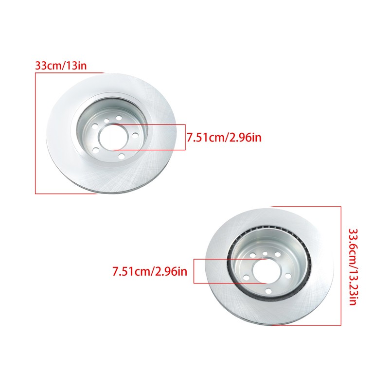 Front & Rear Disc Brake Rotor & Brake Pad For BMW 528i 2012-2016 2.0L l4 GAS gallery