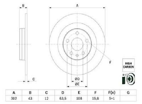 Original BOSCH Bremsscheibe 0 986 479 F31 für Volvo