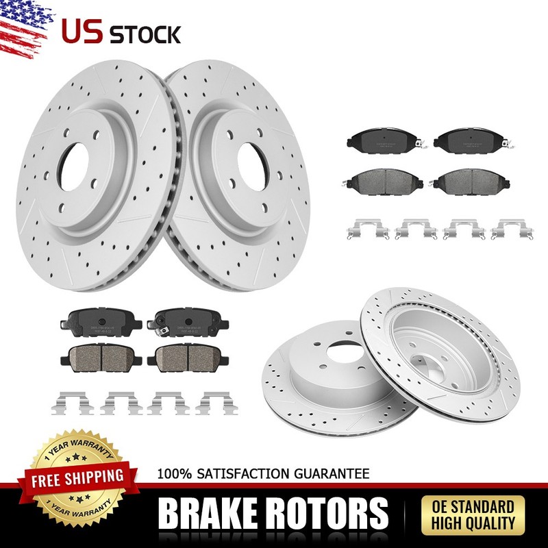 Front+Rear Drilled Rotors and Brake Pads for Nissan Murano Pathfinder JX35 QX60