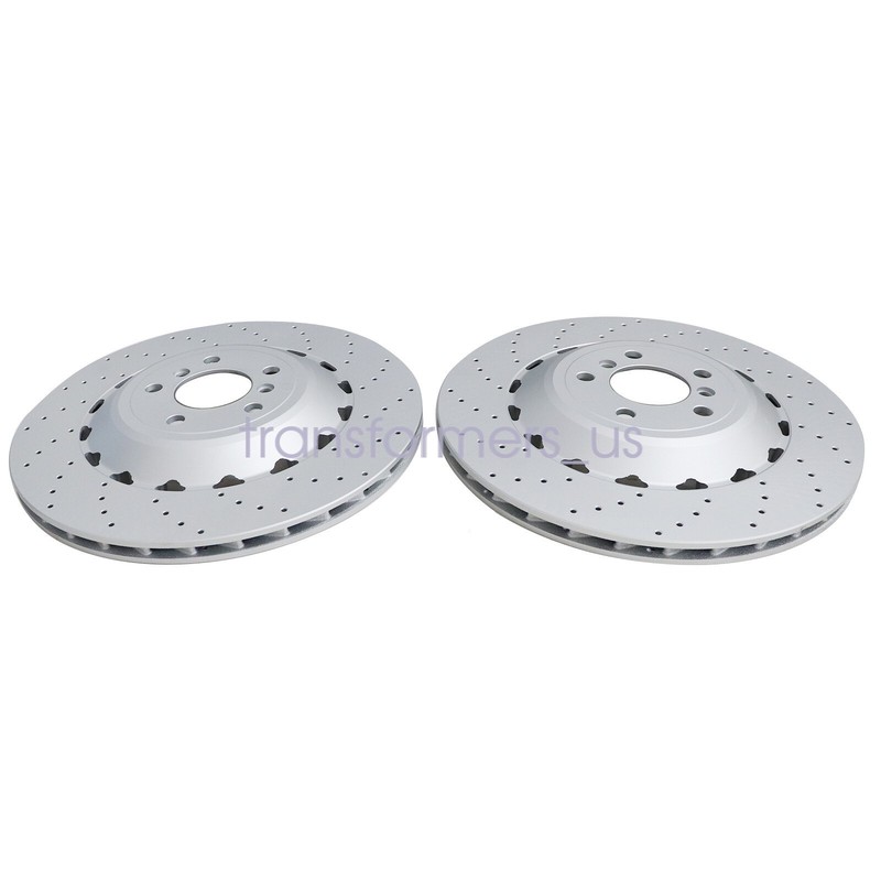For BMW F06 F10 F13 M5 Pair Set Rear Vented & Drilled Disc Brake Rotors gallery