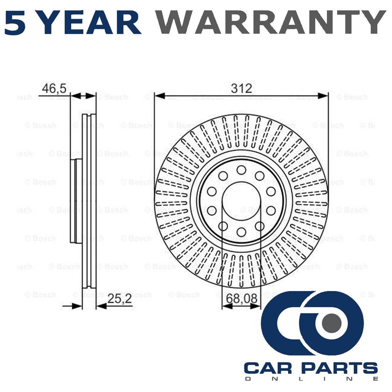 Brake Disc Front CPO Fits VW Passat 2000-2005 Skoda Superb 2001-2008 4B0615301C