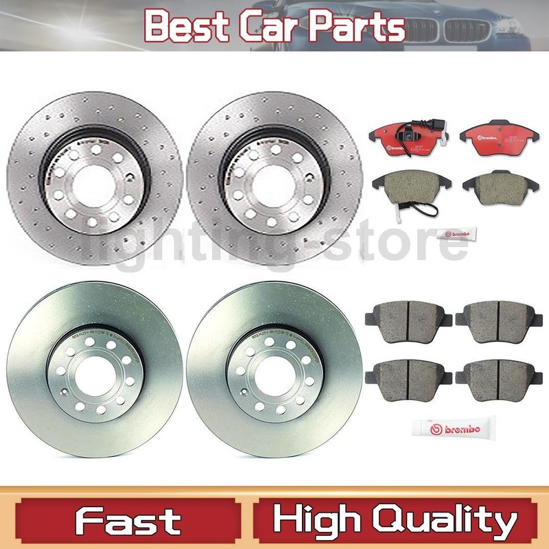 Front+Rear Brake Pads and Disc Rotors full set Fits 2010 Volkswagen Golf Jetta