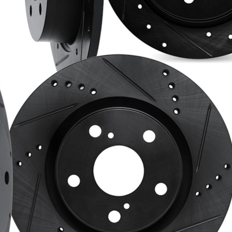 For Acura TL 2004-2008 Rotor Set | Black | Drilled and Slotted gallery