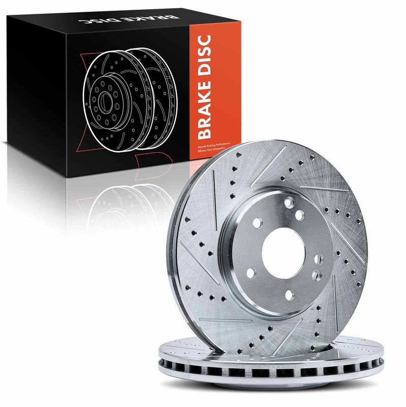Front Drilled & Slotted Brake Rotors for Mercedes-Benz C320 E320 SLK300 Chrysler gallery