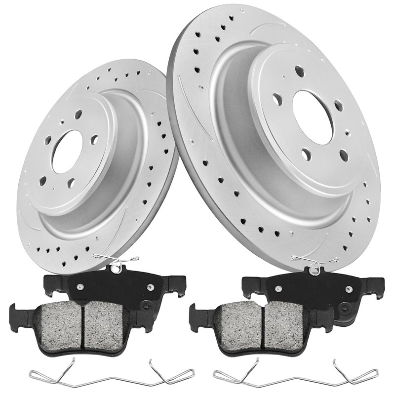 12.4in Rear Disc Brake Rotors And Ceramic Pads Kit For Ford Escape Lincoln MKC
