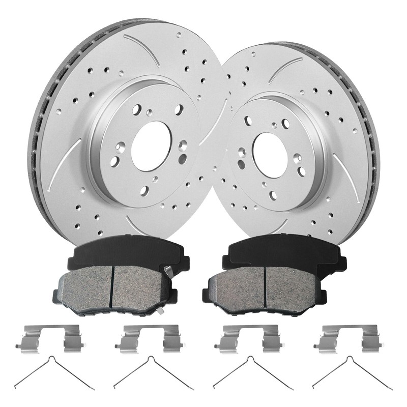 Front & Disc Brake Rotors + Ceramic Brake Pads Kit for Honda Pilot Accord gallery